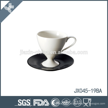 China pequeño platillo de taza de café porcelana blanca y negra elegante personalizado